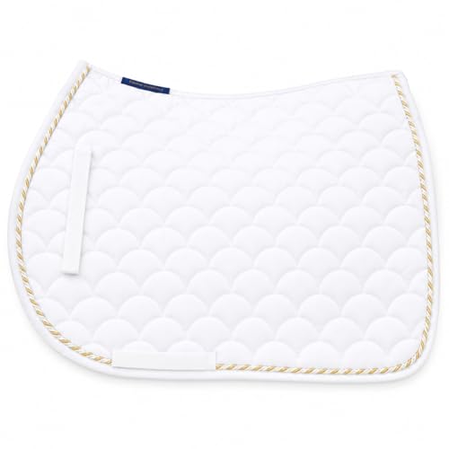 Horse English Quilted Contoured All-Purpose Trail Saddle Pad 7296 - color: White, size: 23" (Spine) x 20" (Drop)