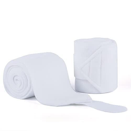 Horse Polo Wraps 2.5m Equestrian Leg Bandage Wrap Set of 4 Packs - color: White - 2.5m