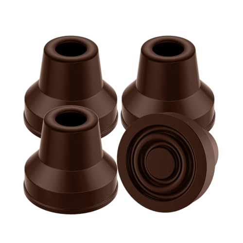 supregear Quad Cane Tips (4-Pack) - Heavy Duty Rubber Cane Tip - Non-Slip Extreme Grip Replacement Foot Pad - Accessories for Walking and Standing Stick for Women, Men, Seniors, Elderly - color: Brown, size: 5/8 Inch