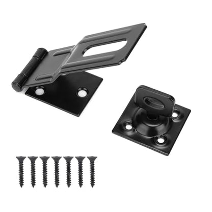 4.5" Swivel Staple Safety Hasps Latches with Twist Knob, Black 1Pcs - color: Black