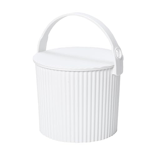Hachiman Mini Bucket, 1.1 Gallon Heavy Duty Bucket with Lid & Handle - color: White, size: Mini