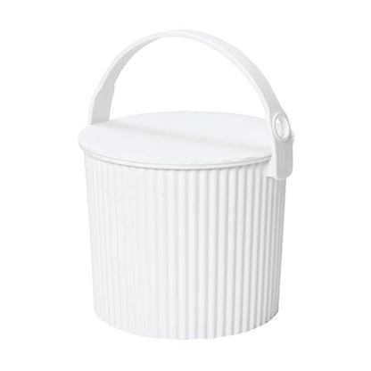 Hachiman Mini Bucket, 1.1 Gallon Heavy Duty Bucket with Lid & Handle - color: White, size: Mini