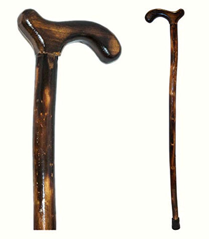 RMS Wood Cane - 36 Inch Natural Wood Walking Stick - Handcrafted Wooden Offset Canes and Walking Canes for Men or Women - color: Smooth
