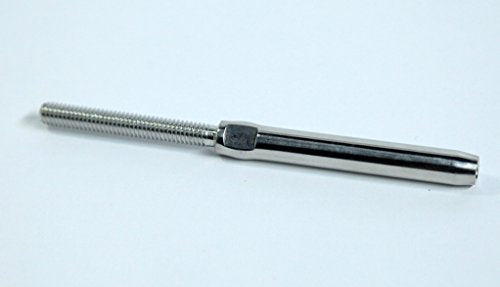 Stainless Steel Hand-Crimp Threaded Terminal Tensioners for 1/4" Cable (Lot of 1) - size: Lot of 1