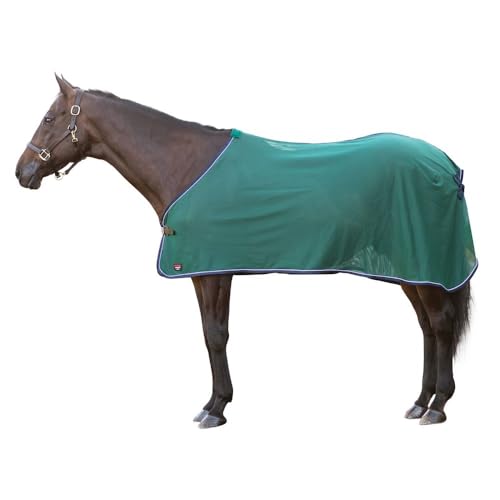 Schneiders Award Horse Scrim Sheet | Lightweight 150D Airflow Mesh | Keeps Horses Cool, Clean & Show-Ready with Elegant Presentation - color: Hunter Green, size: Large