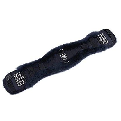 Werner Christ Horse Contour Girth Dressage Anthracite, Made of Real Sheepskin in Charcoal Black, Size 85cm - color: negro-gris, size: 85cm
