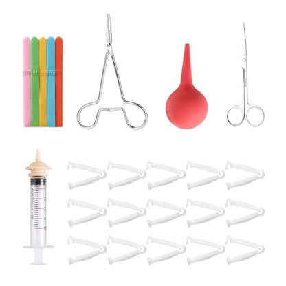 Animal Birth Kit: Clamps, Hemostat, Feeding Tube & Collars for Puppies | Complete kit for puppies, kittens, lambs. Includes 15 clamps, scissors, bulb syringe. Trusted for farm & home use.