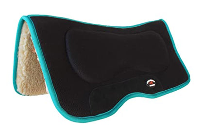 Horse 30" x 30" Contoured Fleece Lined Western Saddle Pad Teal 39131