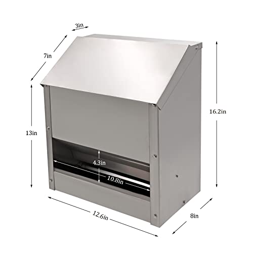 Galvanized Steel Chicken Feeders No Waste Poultry Food Dispenser