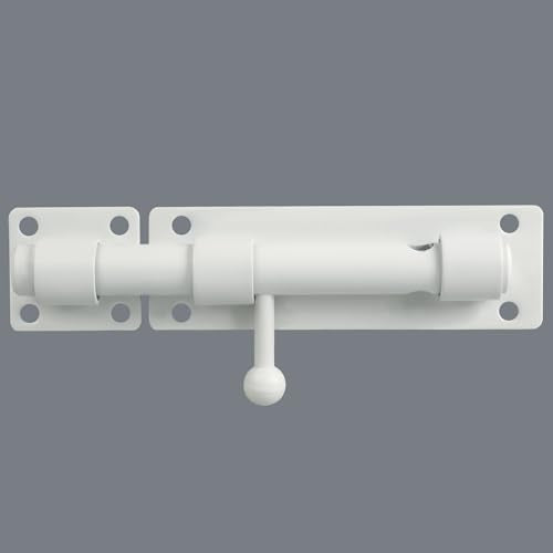 Alise 6 inch Barrel Bolt Latch,Heavy Duty Slide Lock for Barn Door | White SUS304 Stainless Steel Padlock-Style Slide Bolt Latch,Security Gate Latch for Wooden Fence,Interior or Outdoor Door - color: White, size: 6 Inch