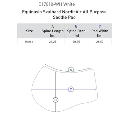 Equinavia Svalbard NordicAir Tech Horse Saddle Pad, Equestrian Saddle Pads - color: White