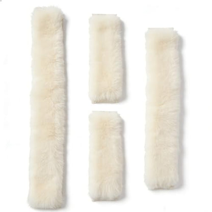 Genuine Wool Horse Halter Cover, 4 PCS Merino Sheepskin Horse Halter Set - color: Ivory White