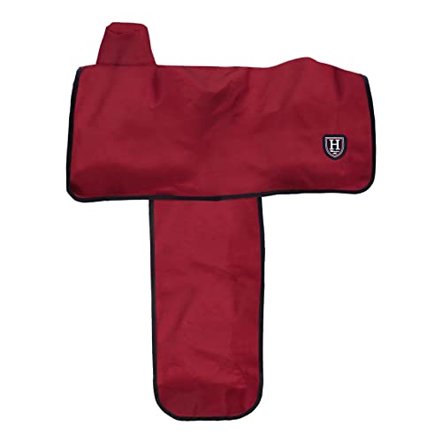 Harrison Howard 600 Denier Splash-Resistant Protective Saddle Cover Protection from Scratches, Direct Sunlight, and Dust/Debris Keeps Saddle in Pristine Condition-Red - color: Red