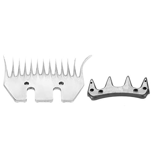 Stainless Steel Sheep Clippers Blade High Hardness Replacement Shearing Cutter for Sheep Goat Animal Grooming with 9T 13T Straight Curved Blade Options (13-Tooth Curved (+ Swing)) - size: 13-tooth curved blade (+ swing blade)