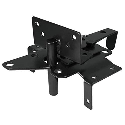 Self-Locking Gate Latch Heavy-Duty for Wood Gate, Steel Black, 1pcs - color: Black