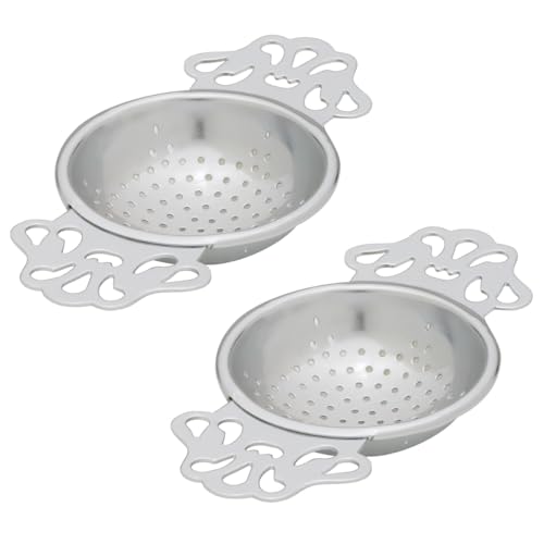 HIC Kitchen Premium Perforated English Tea Strainer - Japanese Stainless Steel Loose Tea Infuser, Universal Fit for Mugs and Cups, Perfect for Black Green Oolong Herbal Tea, Set of 2 - color: English Tea Strainer, size: Set of 2