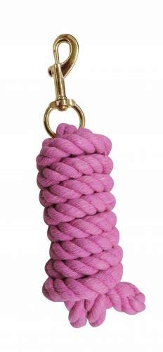 9' Cotton Lead Rope w/Brass Plated Snap - color: Pink