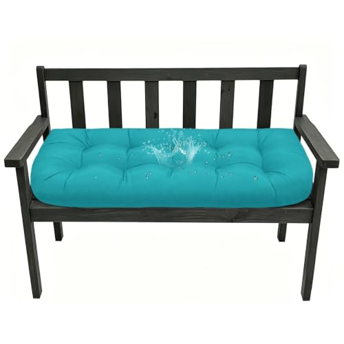 Patio Bench Seat Cushion Waterproof Swing Loveseat Pad for Outdoor - color: Teal