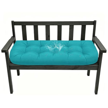 Patio Bench Seat Cushion Waterproof Swing Loveseat Pad for Outdoor - color: Teal