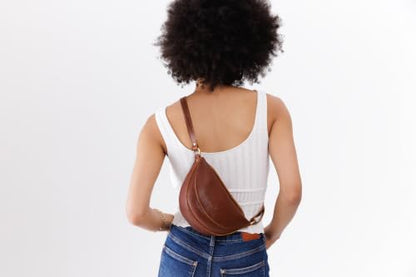 Portland Leather Goods Koala Sling Bag - Adjustable Full-Grain Leather - color: Nutmeg, size: Medium
