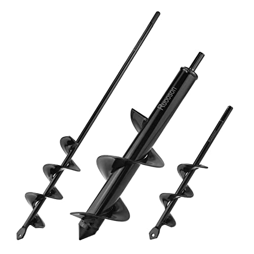 3Pcs Garden Drill Auger Planter, 1.6x9 +2x16.5 +3.2x11.8 in>Ruooson Spiral for Planting Flower Bulb Auger, Rapid Planter Digger for 3/8" Hex Drive (1.6x9 in+2x16.5 in+3.2x11.8 in) - size: 1.6x9 +2x16.5 +3.2x11.8 in