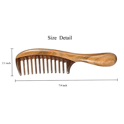 Louise Maelys Wooden Wide Tooth Hair Comb for Curly Detangling Sandalwood - color: Wooden