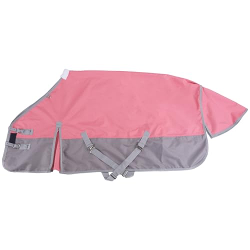 1200D Horse Blanket, 0g No-Fill Waterproof Turnout Rain Sheet - color: Pink Grey, size: 84"