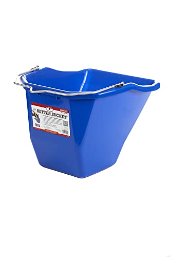 Little Giant® Plastic Better Bucket | Horse Feed Bucket | Ergonomically Designed | Flat Back Bucket | Made in USA | 10 Quarts | Blue - color: Blue, size: 10 Quarts