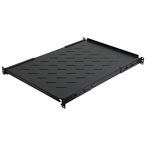 Aeons 1U 19-inch Fixed Rack Server Shelf Vented 4 Post Rack Mount Shelf 25.5 inches Adjustable Mounting Depth, for IT Data Network Cabinet Enclosure Equipment - style: 25.3" - 28.3" Fixed