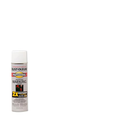Rust-Oleum Professional 2X Inverted Marking White Spray Paint | Utility Marking, Construction Layout, Survey Marking, High Visibility Color, 2X Distance Coverage, 15 oz - color: White, size: 15 Ounce (Pack of 1), style: 2X Distance