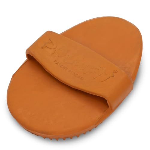 Grewal Equestrian Palm Fit Curry Comb (Orange) - color: Orange
