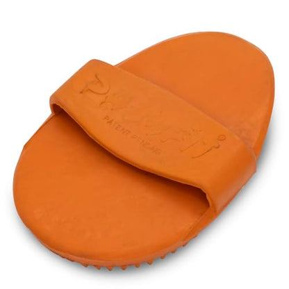 Grewal Equestrian Palm Fit Curry Comb (Orange) - color: Orange
