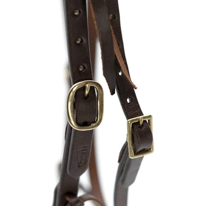 Jeffers LuxeLeather Heavy Oiled Leather Western Horse Headstall, Adjustable Harness Leather Bridle Tack for Riding, Training, Ranch, and Equestrian Use