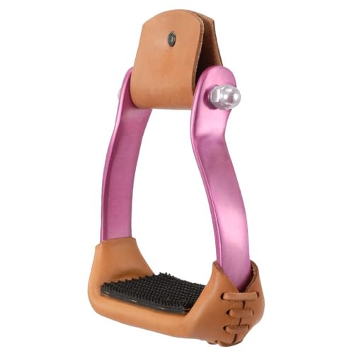 Tough 1 Aluminum Barrel Stirrups - color: Pink