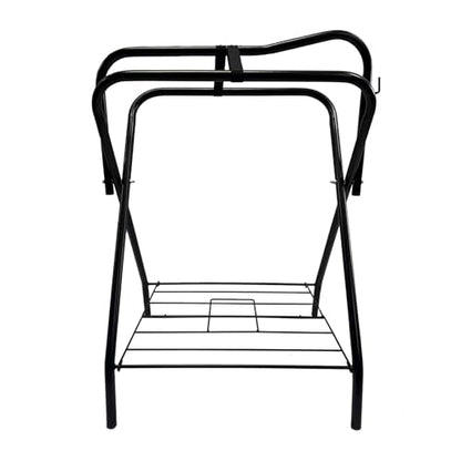 AJ Tack Freestanding Saddle Rack with Western Saddle Cover