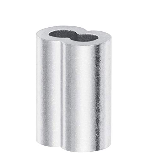 1/8 Aluminum Cable Crimps, Ferrules 150PCS, Crimping Loop Sleeves Wire Rope | Crimp Sleeves For Cable Ferrule And Wire Rope Connections. Loop Sleeve Design For Cable And Rope Crimping Applications. - size: 1/8" (150PCS)