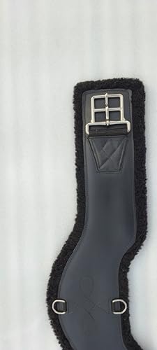 Leather Horse Cinch Straps Western Shoulder Relief Belt Premium Equestrian Tack and Horse Riding Accessories (Black)