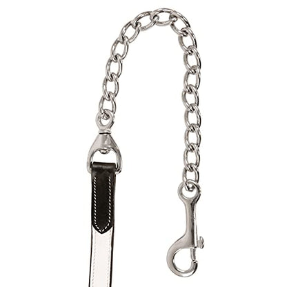 Exion Leather Soft Padded White Halter and Leather Lead with Chain Combo | Adjustable Padded Leather Halter with Snap | Padded Crownpiece | Black/Havana Brown Leather | Horse/Cob/Warmblood/Pony - color: Havana (Choco Brown), size: Pony (Small Size)-Vegeta