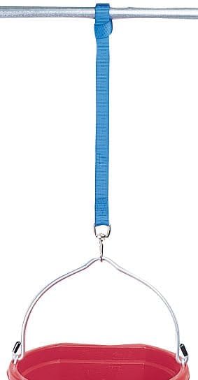 Jeffers Livestock Nylon Bucket Strap 24" – Heavy Duty Trigger Snap Hook for Hanging Water Buckets, Feeders, Hay Bags – Easy Use Fence Rail Loop for Barn, Horse, Goat, Dog, Stable, Tack - Black - color: Black