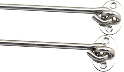 10 Inch Cabin Hook Eye Latch Wind-Proof Lock Shed Stainless Steel Gate Door Window Safety Stopper Silent Holders Catch Lock with Mounting Screws - size: 10 Inch