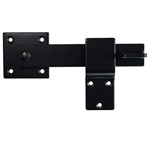 5.5" Fence Gate Latch Barn Door Flip Hardware Farm Lock Heavy Duty Wrought Iron, Matte Black