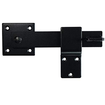 5.5" Fence Gate Latch Barn Door Flip Hardware Farm Lock Heavy Duty Wrought Iron, Matte Black