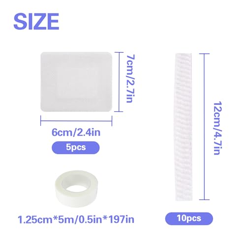 16 PCS Dog Tail Protector Dog Ends Starter Pack Including 10 Breathable Mesh Dog Tail Dressing 5 Gauze and 1 Roll Self-Adhesive Pet Bandage Vet Wrap for Dogs Cats Other Pets Animals