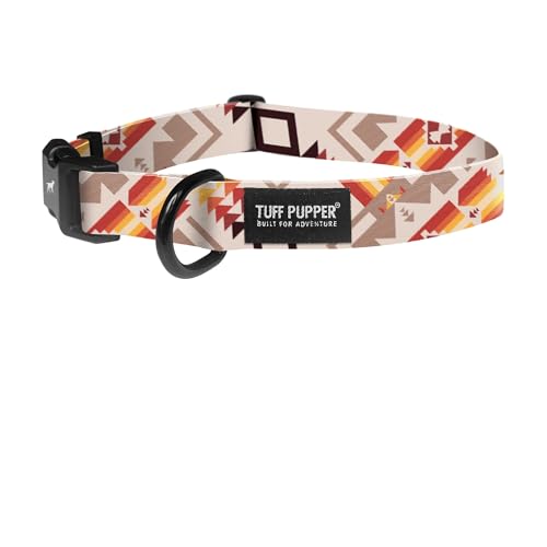 Tuff Pupper Premium Adjustable Dog Collar for Small Boy & Girl Dogs, Stylish Pattern Collars Designed in USA, Quick Release Buckle, AztekSun Print, Small (0.7 Inch Wide x 8-12 Inch Neck) - color: AztekSun, size: Small