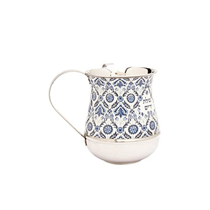 EMANUEL Yair Printed Aluminum Hand Washing Cup for Netilat Yadayim (Oriental Blue NY-2) - color: Oriental Blue NY-2
