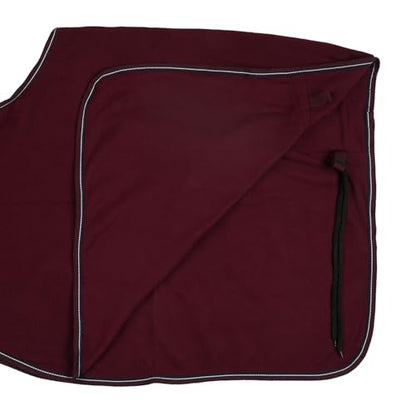 Horze Kiel Riding Blanket with Fleece - Dark Red - 81 in - color: Dark Red, size: 81 in