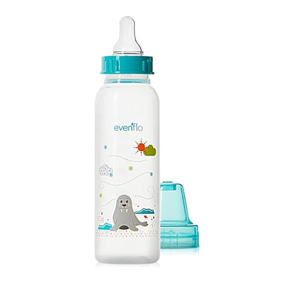 Classic Prints Polypropylene Bottles for Baby, Infant and Newborn - Blue/Green/Teal, 8 Ounce (Pack of 48) - size: 1 Count (Pack of 48)