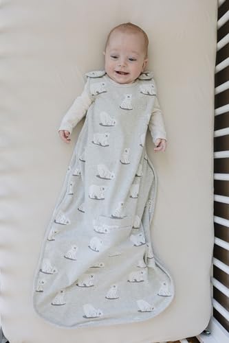 Woolino Merino Wool & Organic Cotton Baby Sleep Sack 2-24 Months – Ultimate 4-Season Baby Sleeping Bag, Universal Size Wearable Blanket, 2-Way Zipper & Adjustable Fit, Year-Round Use - Polar Bear - color: Polar Bears