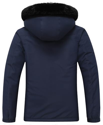 MOERDENG Women's Ski Jacket Waterproof Warm Winter Coat - color: Navy, size: Medium