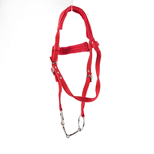 JTLB Horse Bridle English Bridle Horse Bridle Rein Harness Headstalls with Soft Cushion Red